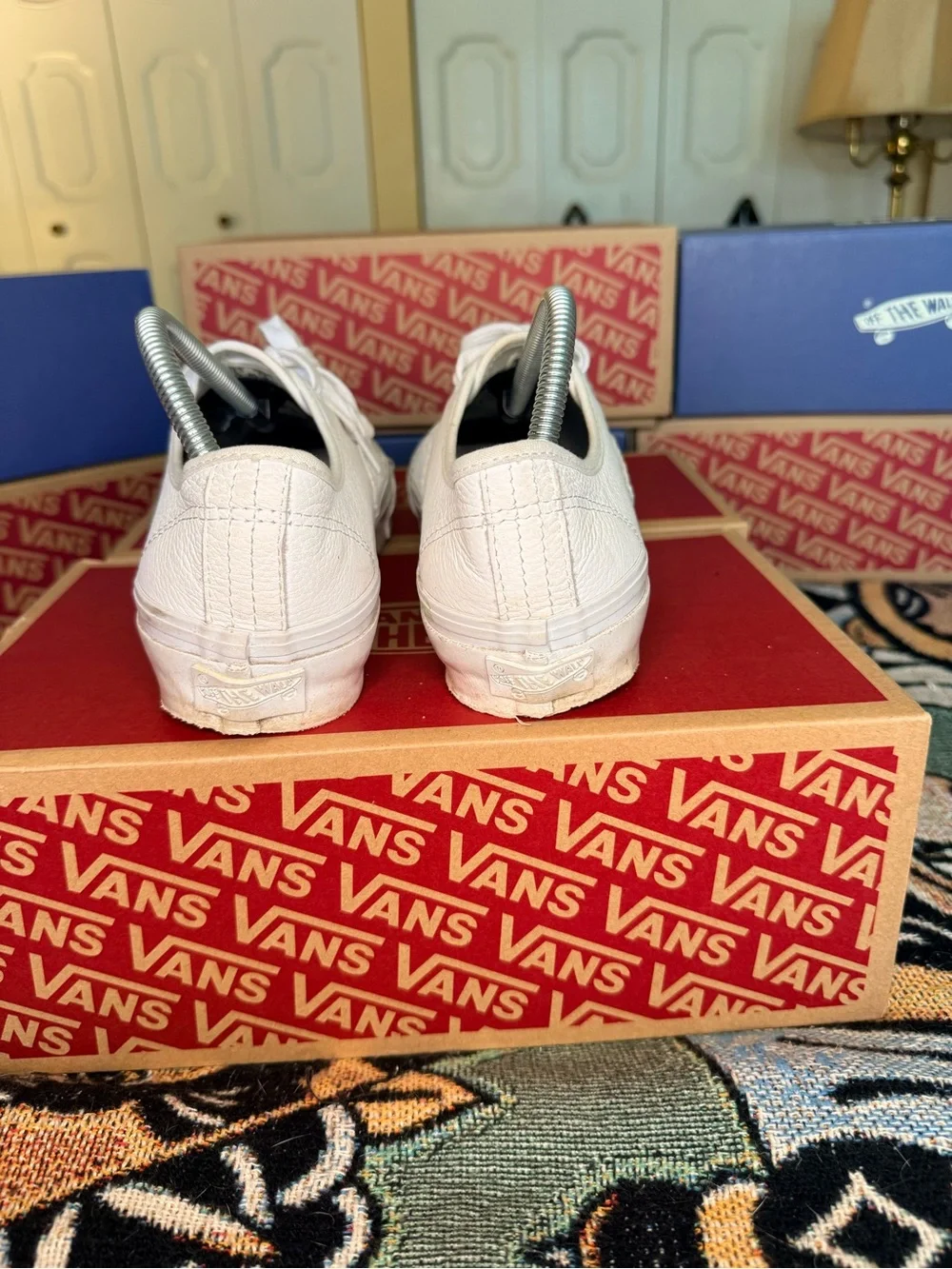 Vans Authentic Reissue 44 Classic White Leather Sneakers Men 8/Women 9.5